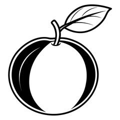 Sapodilla line art vector