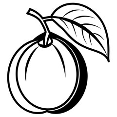 Sapodilla line art vector