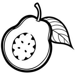Sapodilla line art vector