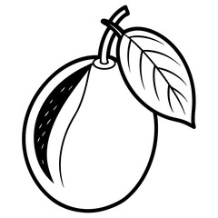 Sapodilla line art vector