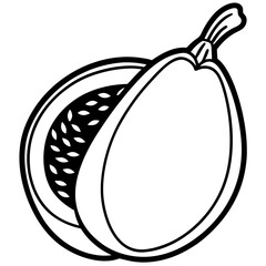 Sapodilla line art vector