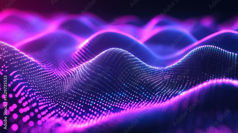 Poster neon wave patterns form a dynamic and futuristic abstract background wallpaper ai generated image