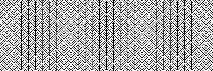 horizontal seamless black fir branch for pattern and background.