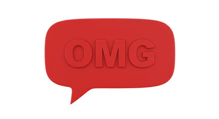 Isolated Red OMG Chat Bubble