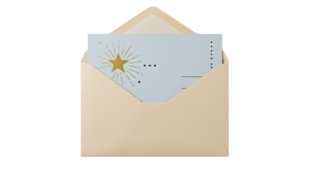 Isolated Envelope with Greeting Card