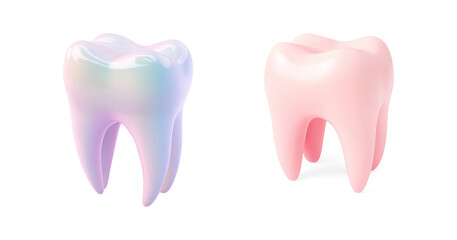 3D Glossy Tooth Rendering on a Transparent Background