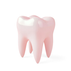 3D Glossy Tooth Rendering on a Transparent Background