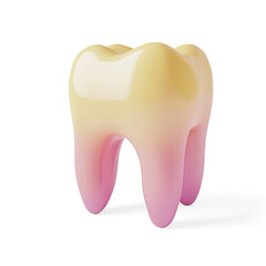 3D Glossy Tooth Rendering on a Transparent Background