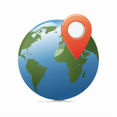 map pointer with globe