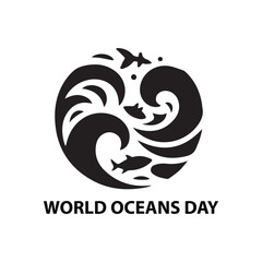 World Oceans Day logo design on white background