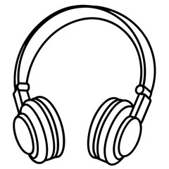 headphone line line art vector