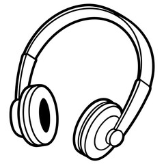 headphone line line art vector