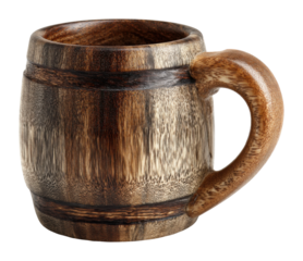 Rustic wooden mug display home product cozy environment view craftsmanship