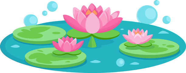 pink water lilies