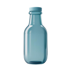 Light Blue Glass Bottle 3D Icon Mockup isolated on a transparent background bottle mockup