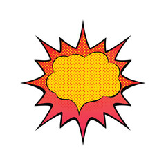 Pop Art Explosion Bubble with Dotted Outline