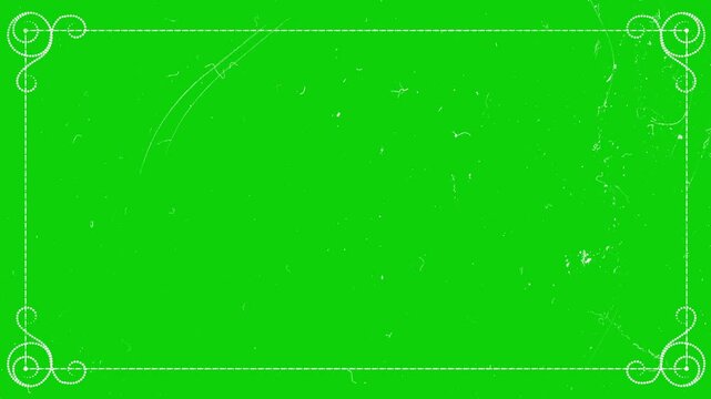Vintage Silent Film Frame with Green Screen - Retro Flickering Effect