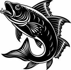fish logo icon silhouette vector art