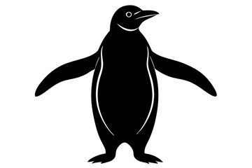 Black silhouette of a standing penguin