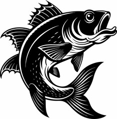 fish logo icon silhouette vector art