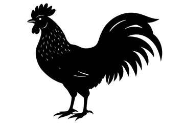 Black silhouette of a rooster illustration