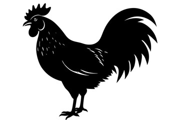 Black silhouette of a rooster illustration