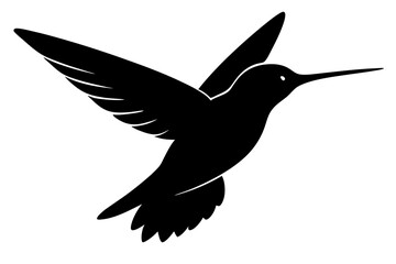 Hummingbird in flight silhouette illustration
