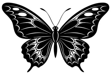Black and white stylized butterfly illustration