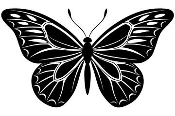 Black and white ornate butterfly illustration