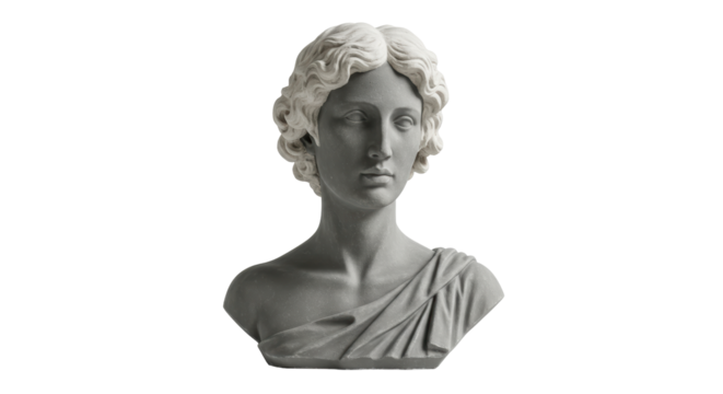Isolated Statue of a Woman Bust