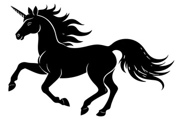 Black unicorn silhouette majestic and powerful