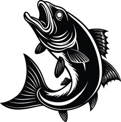 fish logo icon silhouette vector art