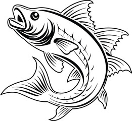 fish logo icon silhouette vector art