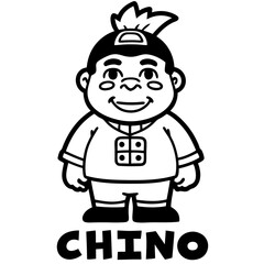 Chinos line art vector