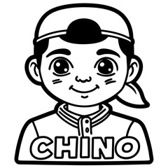 Chinos line art vector