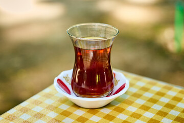 Cozy Outdoor Tea Time: Traditional Tea in a Tashkent Park
