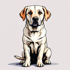 Fototapeta premium Labrador Retriever dog Vector Illustration isolated