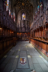 An interior of Thistle Chapel in the St Giles Cathedral. Edinburgh. Scotland