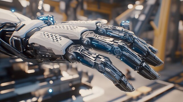 Advanced robotic hand represents precision and the future of technology