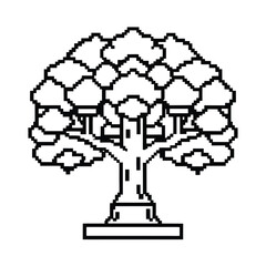 pixel style tree for retro or game related designs.eps