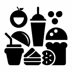 fast food icon set
