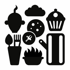 fast food icon set

