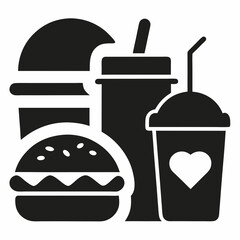 fast food icon set
