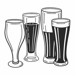 Cold yellow beer glass with frothy foam, perfect for a refreshing drink at the bar