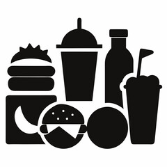 fast food icon set
