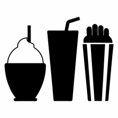 Cold soda beverage in a glass, with or without ice, an isolated vector illustration