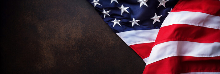 Fototapeta premium United States flag waving with stars and stripes Generative AI