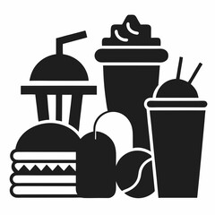 fast food icon set
