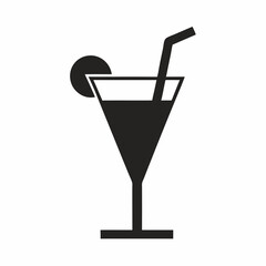 Ice-cold cocktail in a glass with a straw, perfect for a party drink