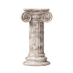 Fototapeta premium Antique Ionic Column, Distressed White Stone